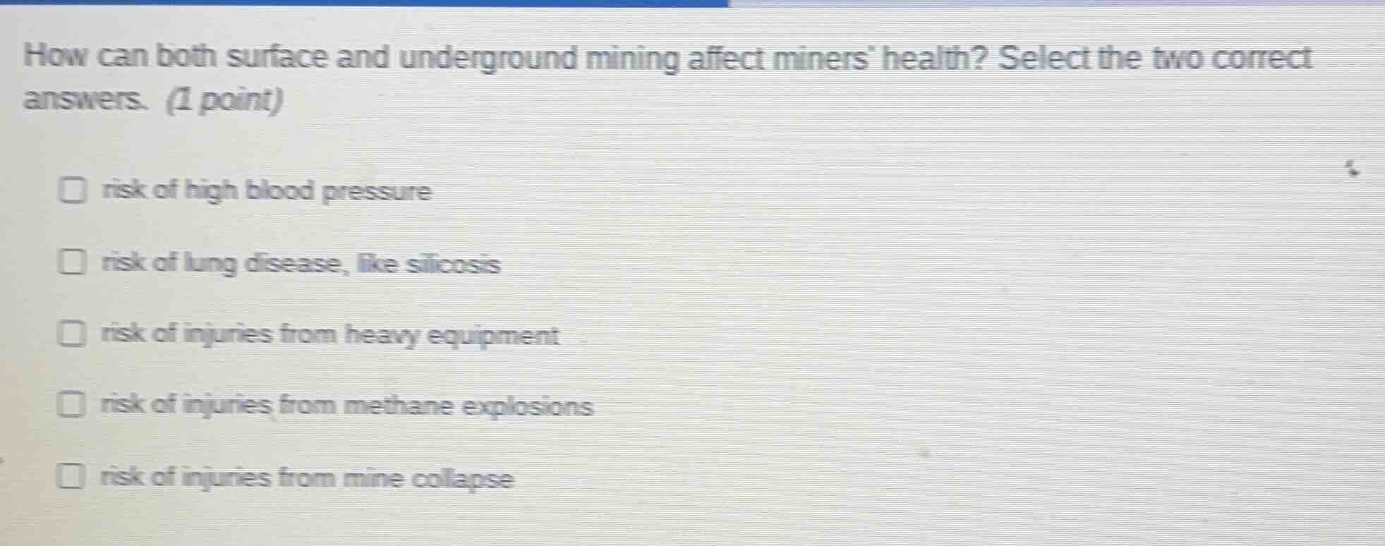 how can both surface and underground mining affect miners health? selec…