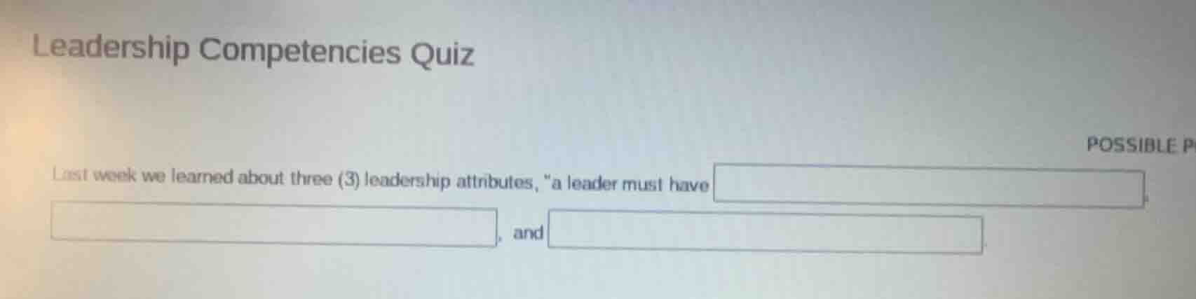 leadership competencies quiz last week we learned about three (3) leade…