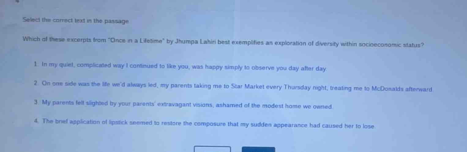 select the correct text in the passage which of these excerpts from \on…