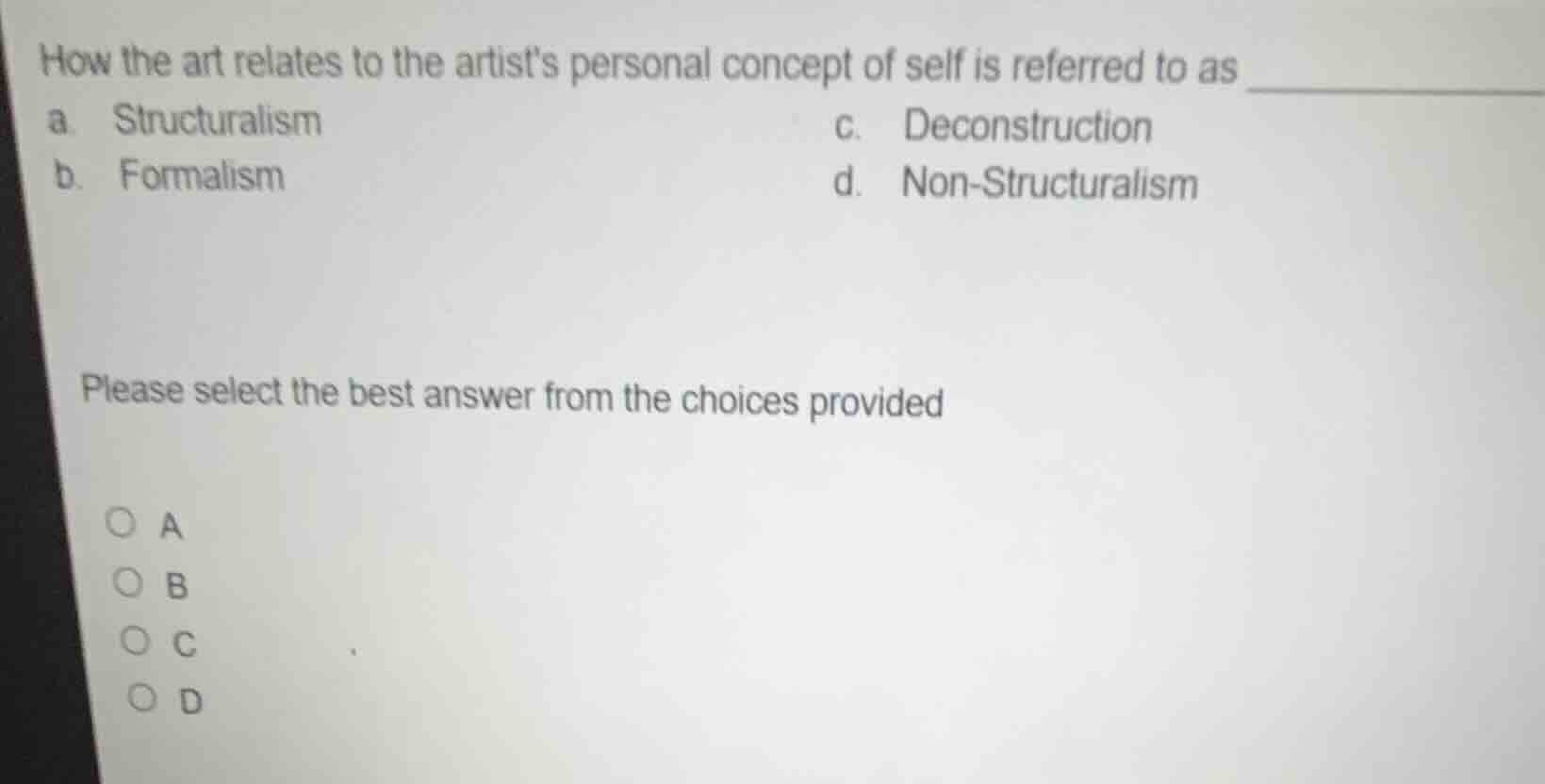 how the art relates to the artists personal concept of self is referred…