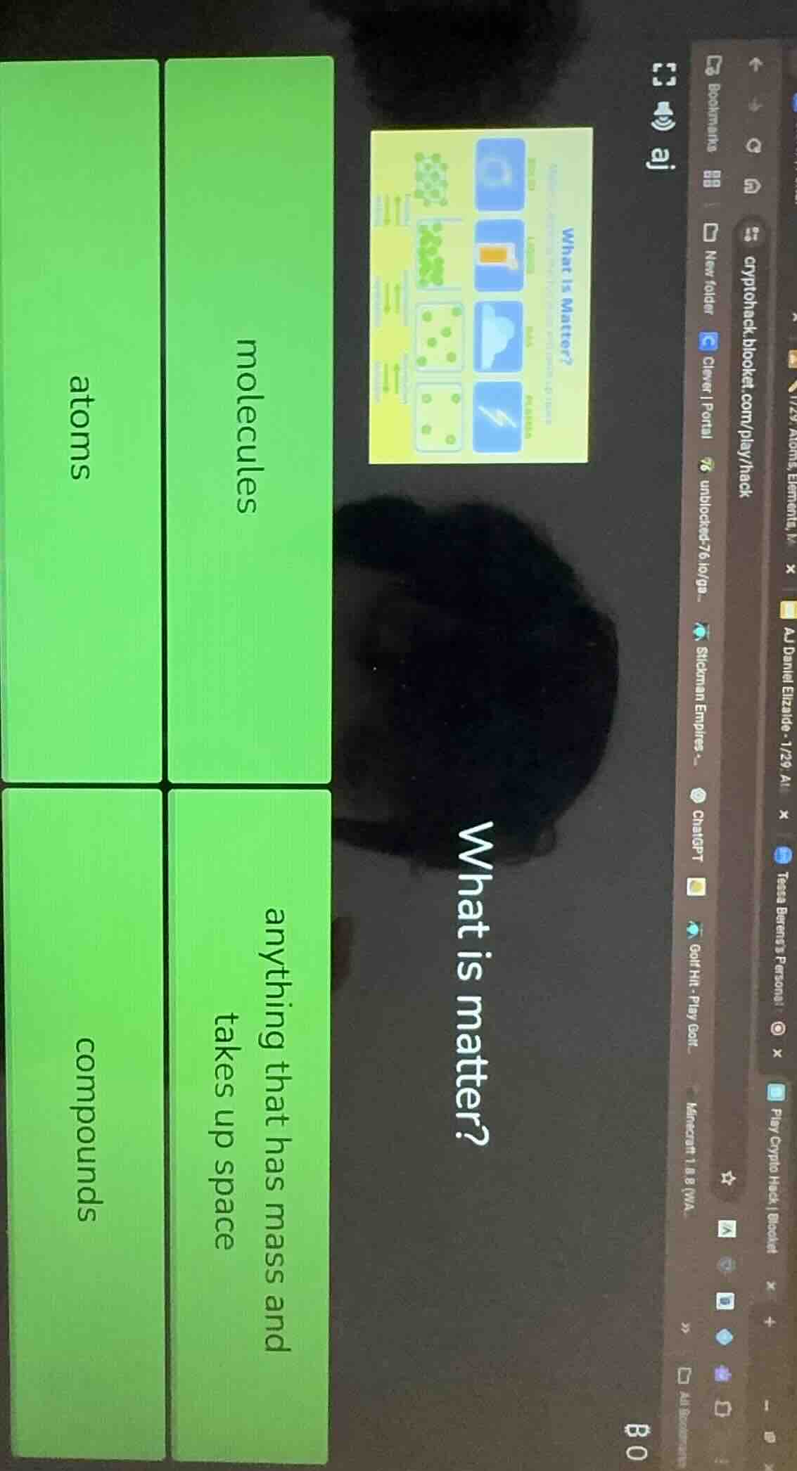 what is matter? molecules atoms anything that has mass and takes up spa…