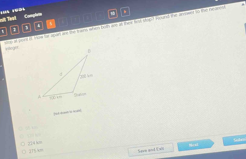 stop at point b. how far apart are the trains when both are at their fi…