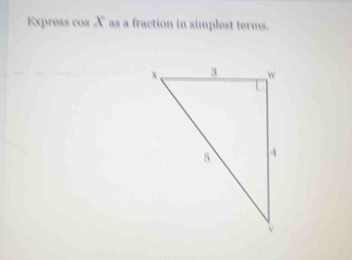 express \\(cos x\\) as a fraction in simplest terms.