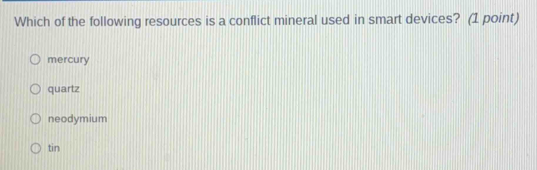 which of the following resources is a conflict mineral used in smart de…