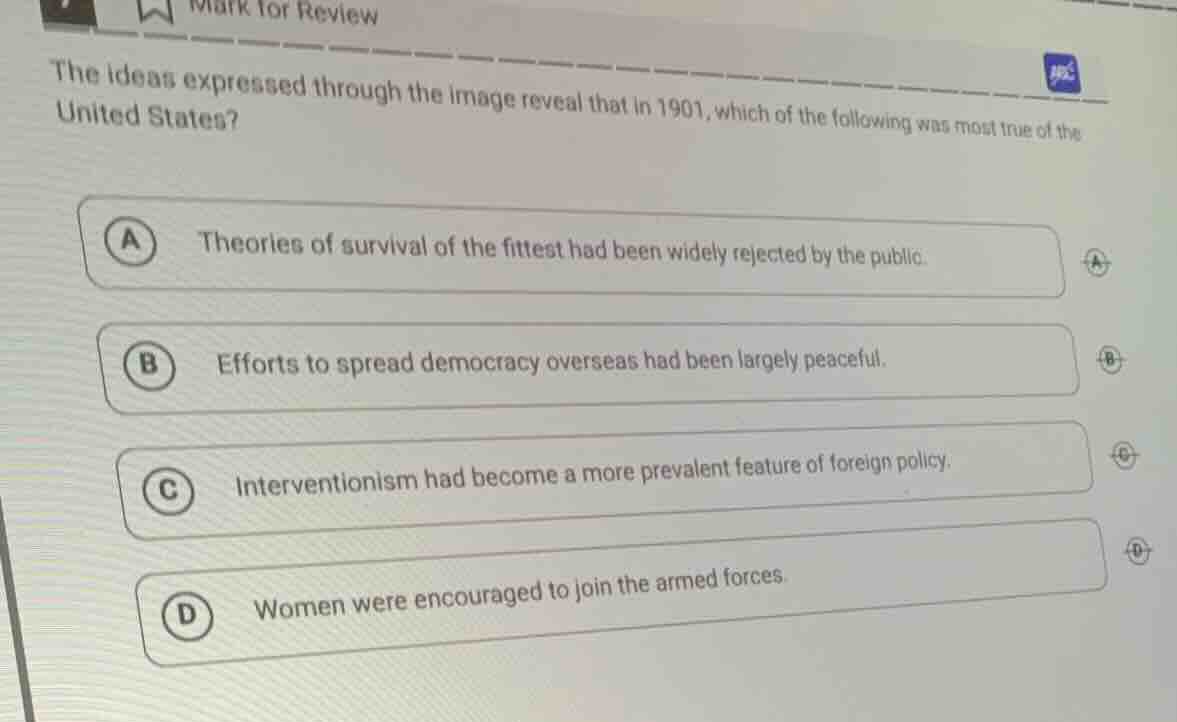 mark for review the ideas expressed through the image reveal that in 19…