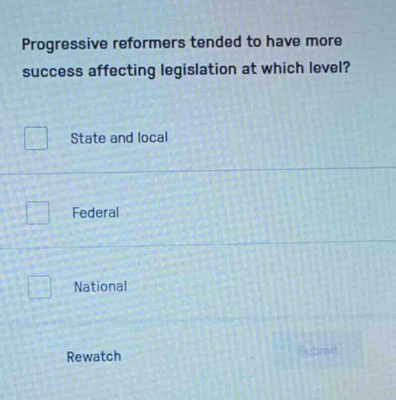 progressive reformers tended to have more success affecting legislation…
