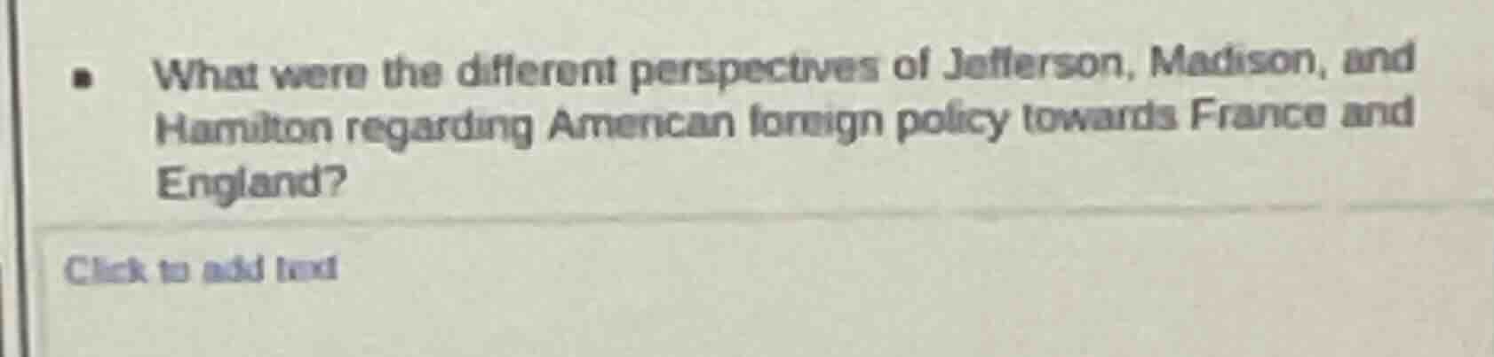 what were the different perspectives of jefferson, madison, and hamilto…
