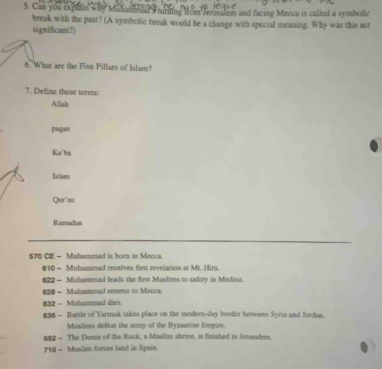 5. can you explain why muhammads turning from jerusalem and facing mecc…