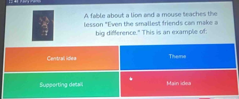 a fable about a lion and a mouse teaches the lesson \even the smallest …
