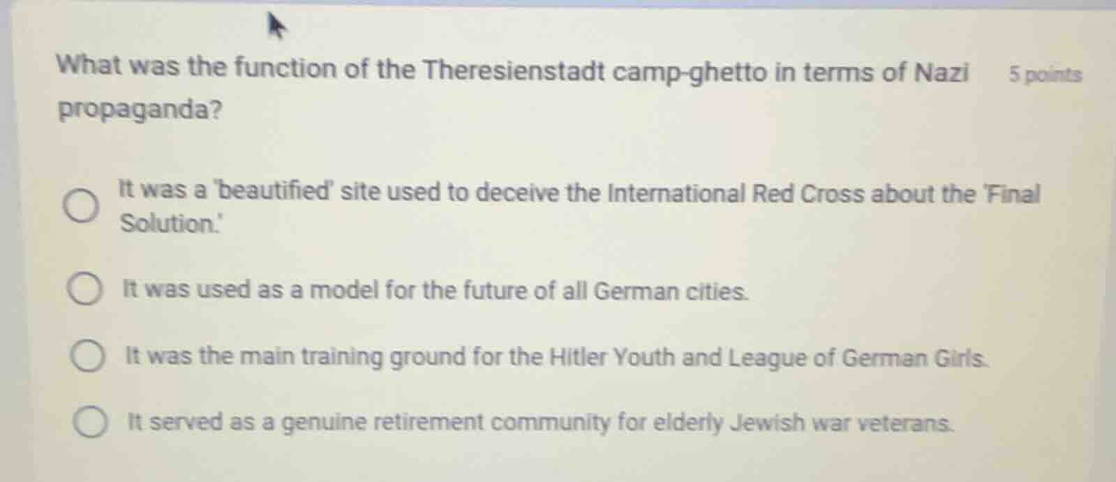 what was the function of the theresienstadt camp - ghetto in terms of n…