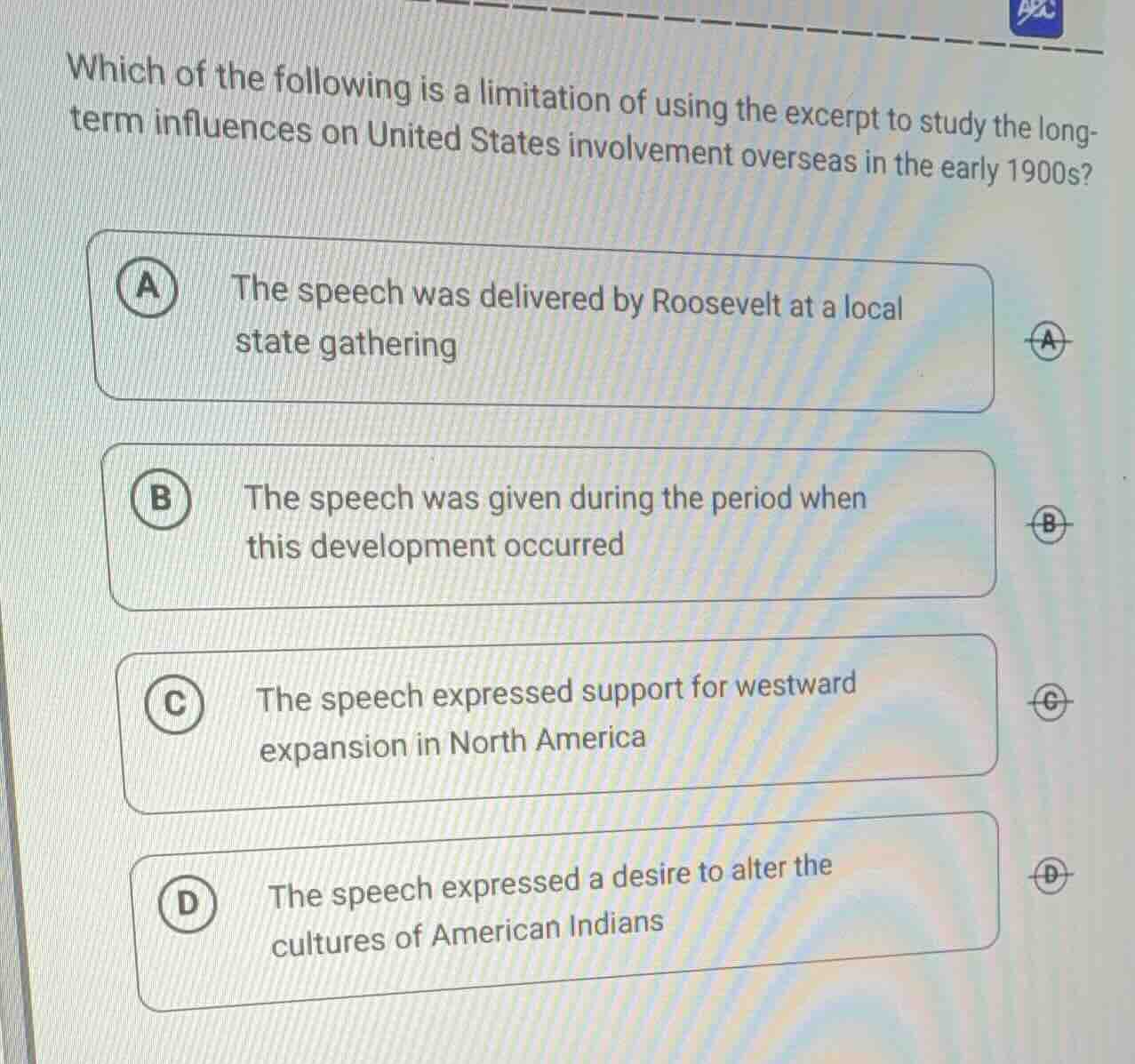 which of the following is a limitation of using the excerpt to study th…