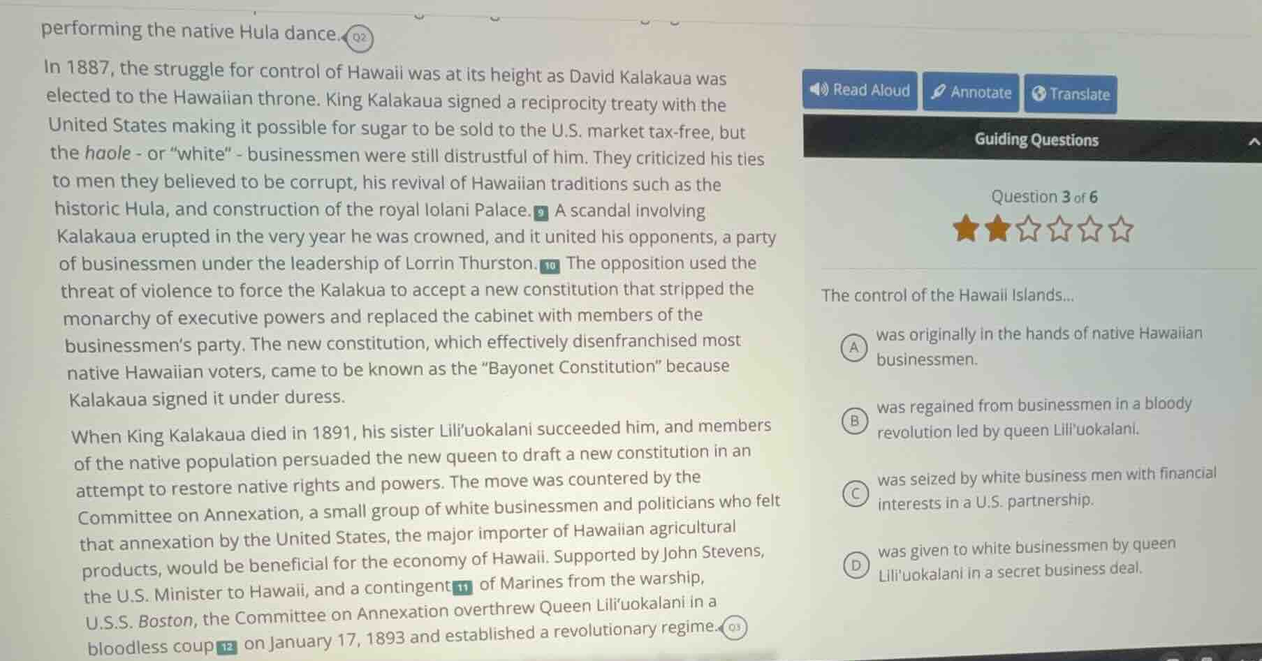 the control of the hawaii islands... a was originally in the hands of n…