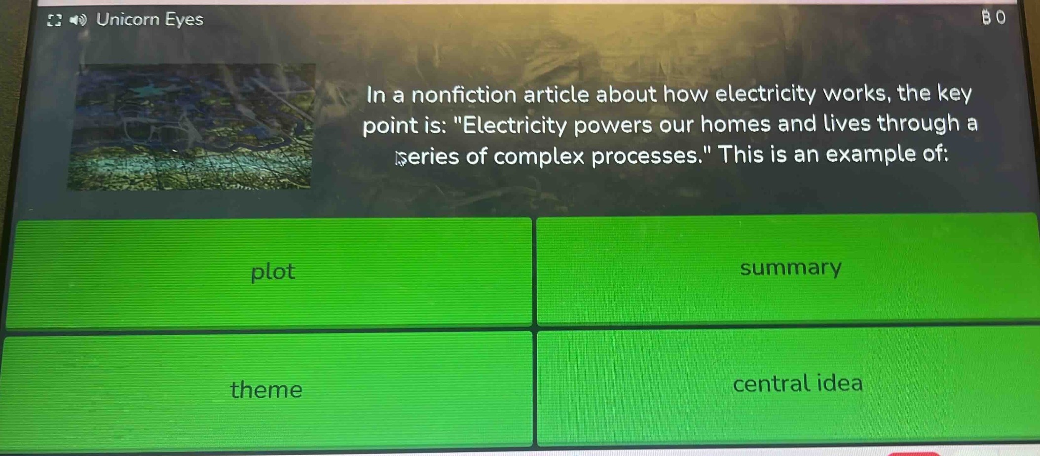 in a nonfiction article about how electricity works, the key point is: …