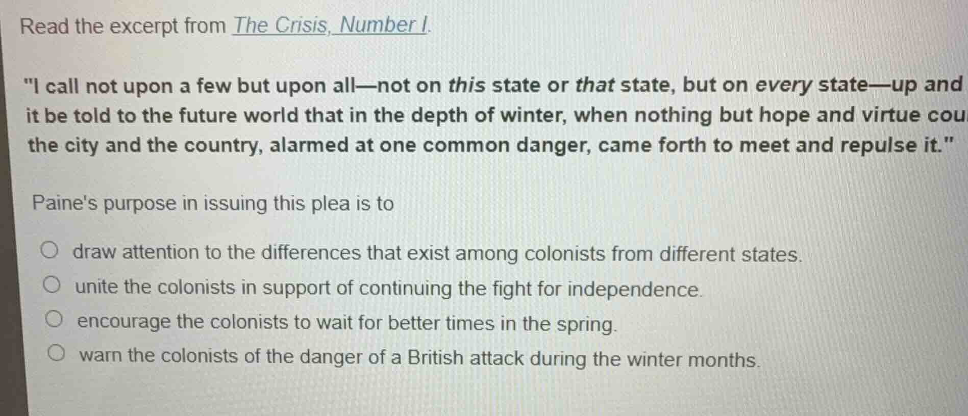 read the excerpt from the crisis, number i.\i call not upon a few but u…