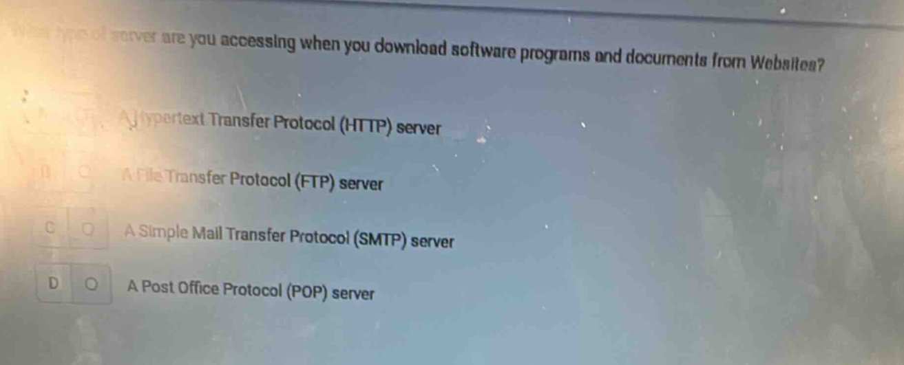 what type of server are you accessing when you download software progra…