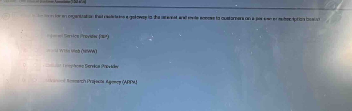 what is the term for an organization that maintains a gateway to the in…