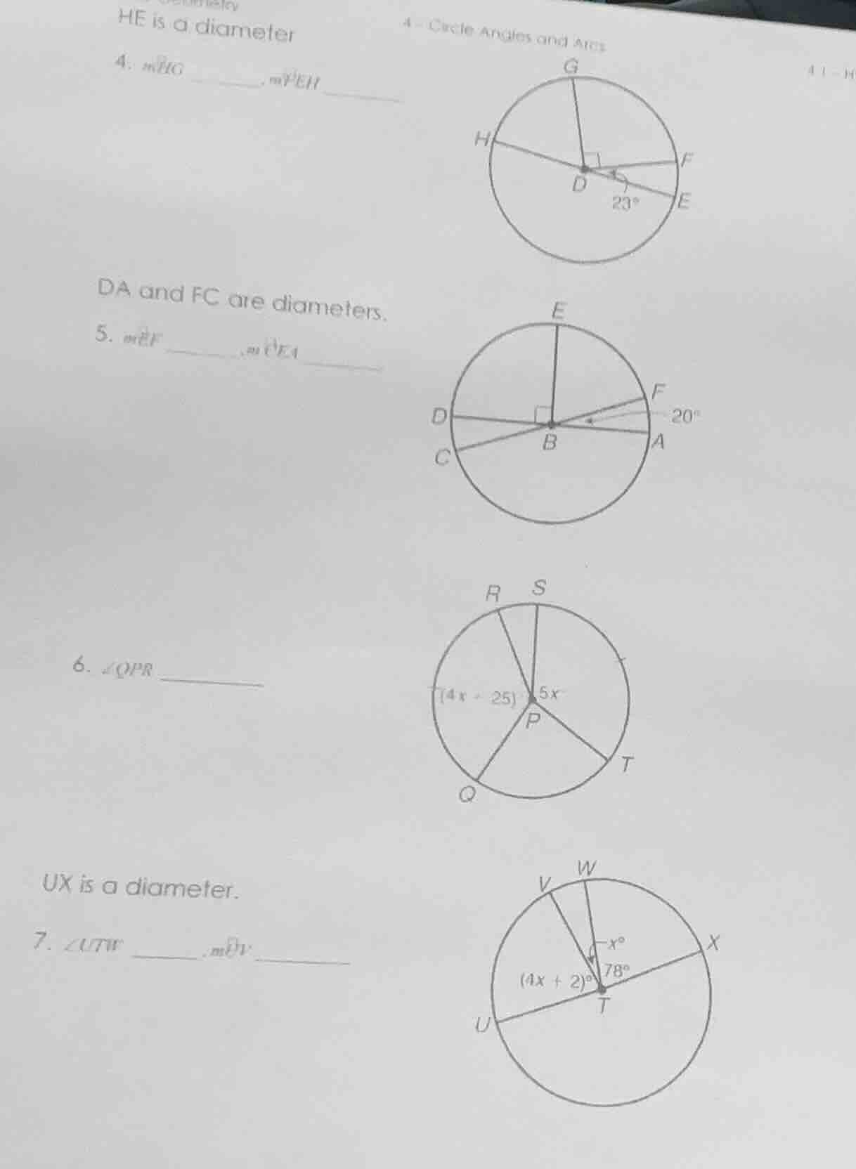 he is a diameter 4. ( moverarc{hg} ) ______, ( moverarc{feh} ) ______ d…