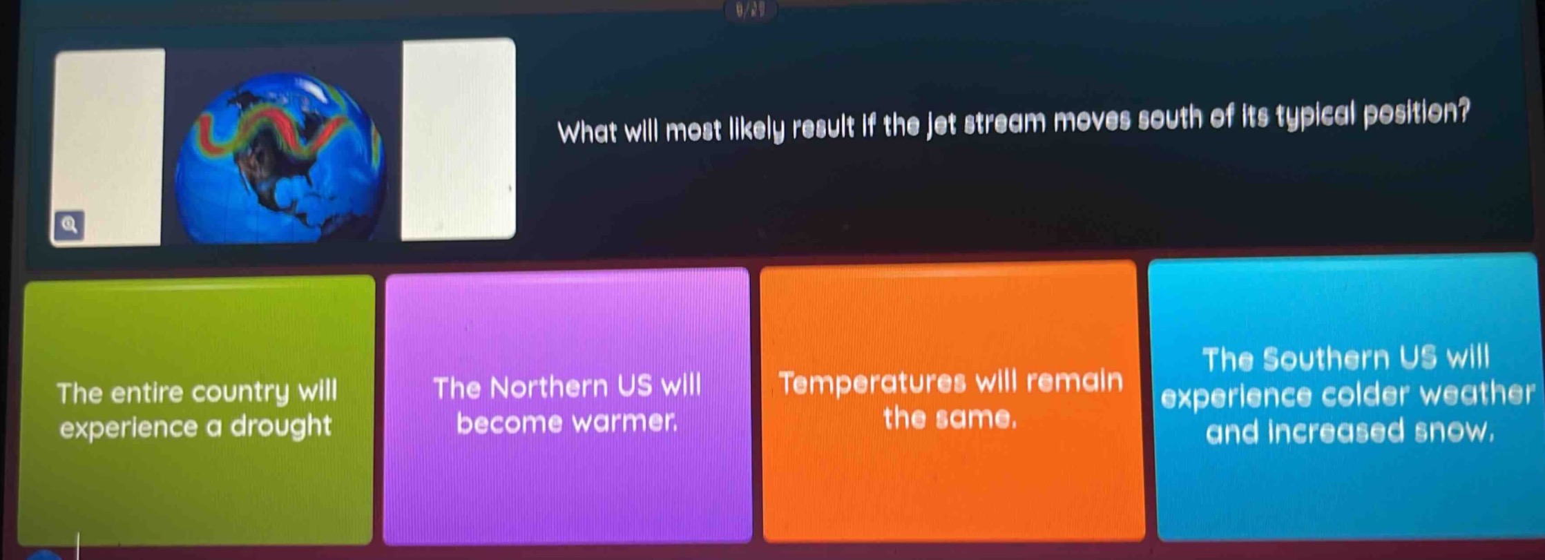 what will most likely result if the jet stream moves south of its typic…
