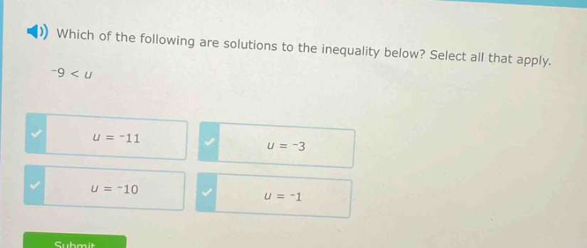 which of the following are solutions to the inequality below? select al…