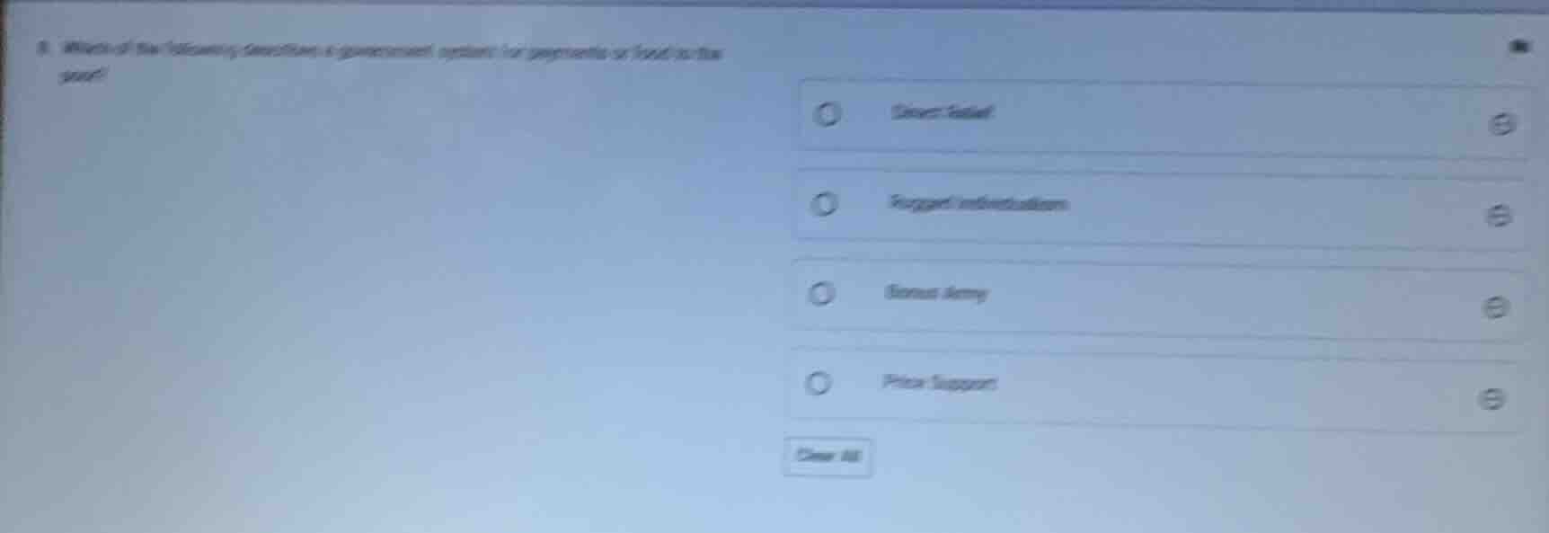 8. which of the following describes a government system for payments or…