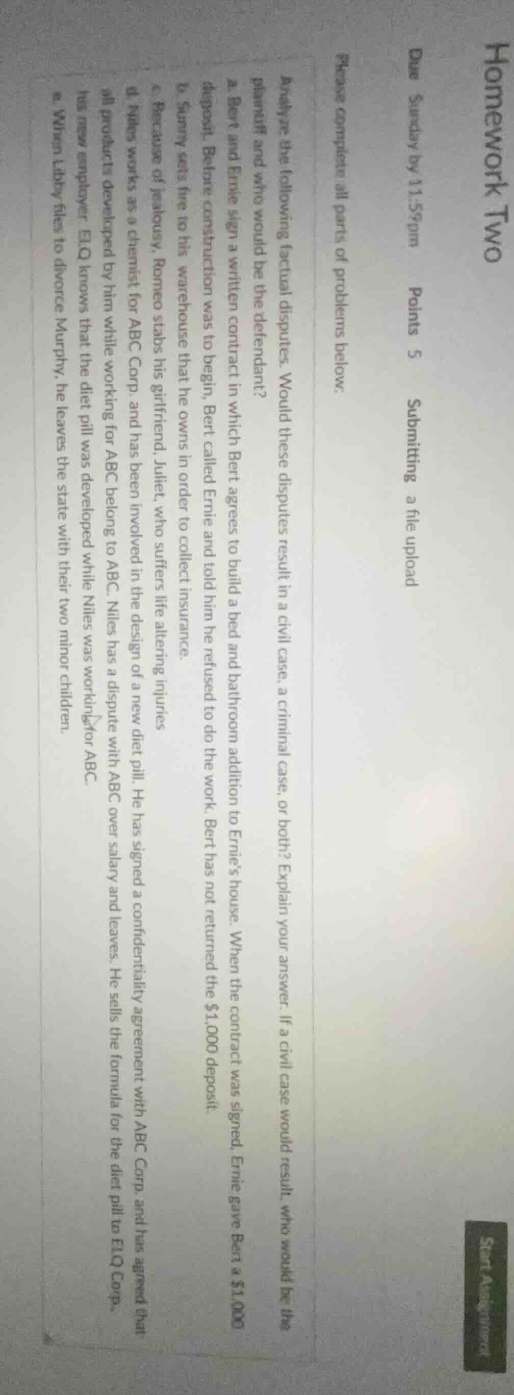 homework two due sunday by 11:59pm points 5 submitting a file upload pl…