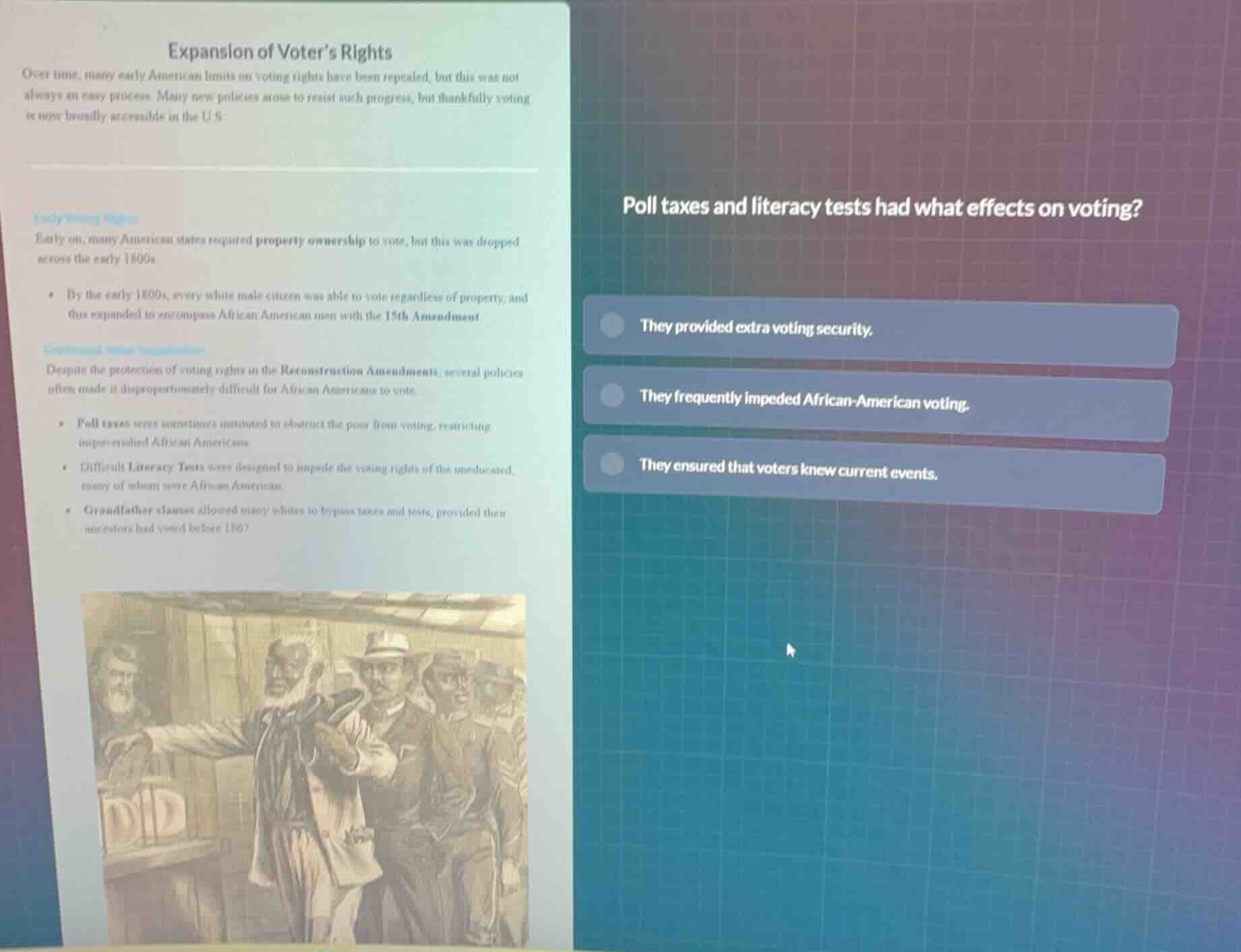 expansion of voters rights over time, many early american limits on vot…
