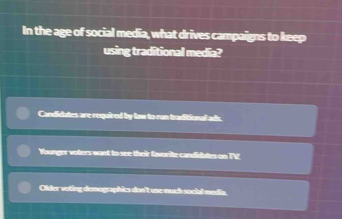 in the age of social media, what drives campaigns to keep using traditi…