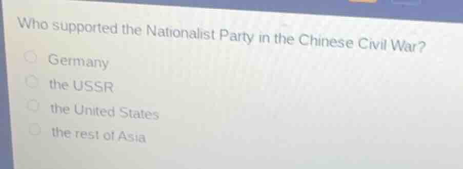 who supported the nationalist party in the chinese civil war? germany t…
