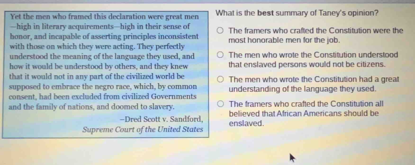 yet the men who framed this declaration were great men—high in literary…