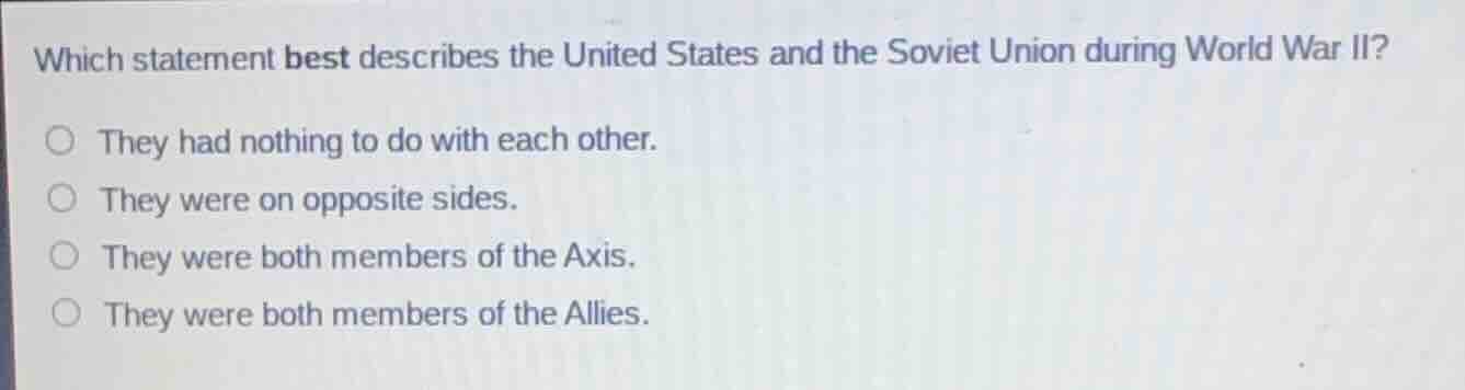 which statement best describes the united states and the soviet union d…