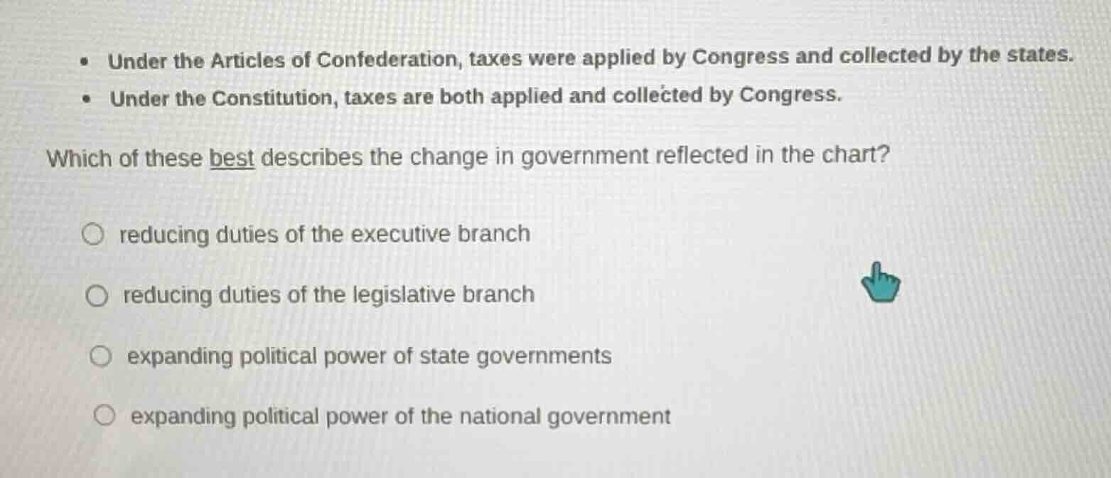 • under the articles of confederation, taxes were applied by congress a…