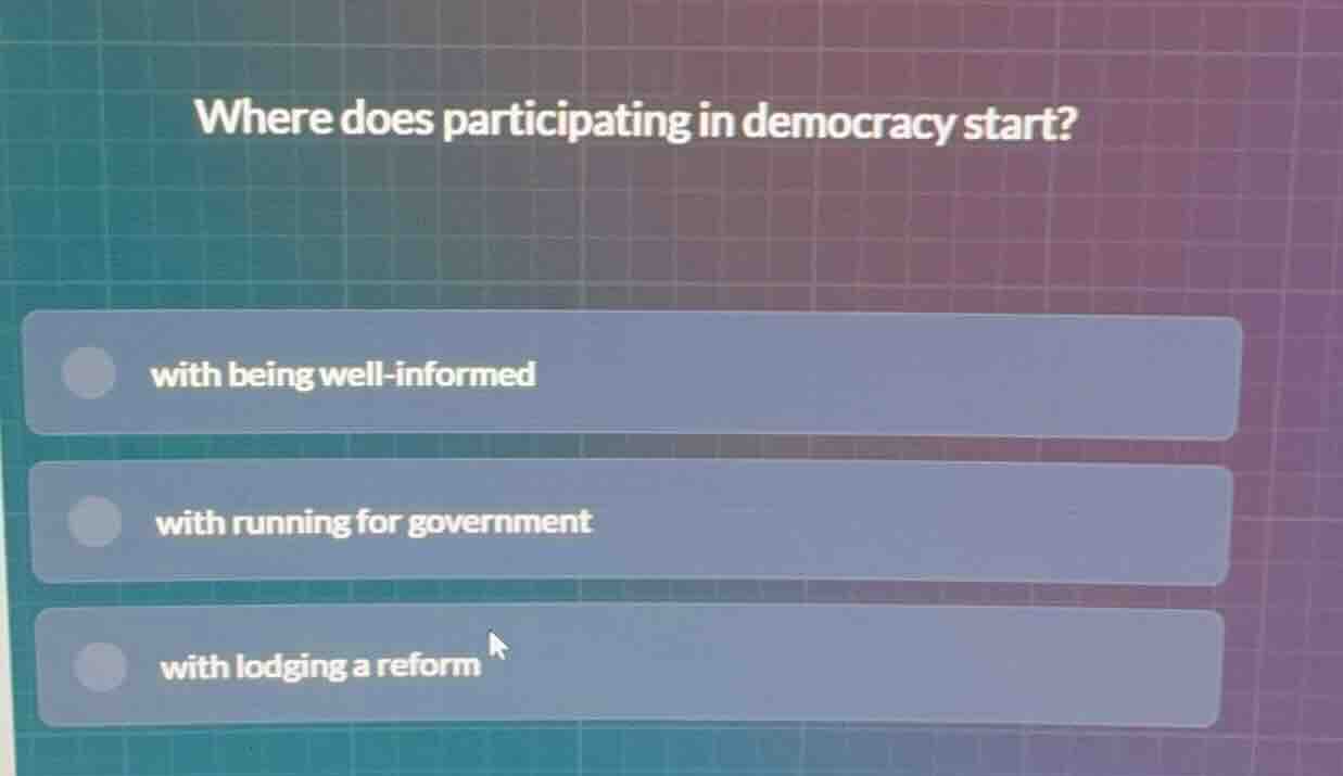 where does participating in democracy start? with being well - informed…