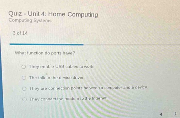 quiz - unit 4: home computing computing systems 3 of 14 what function d…