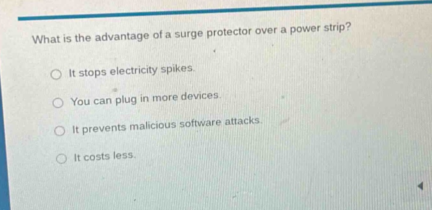 what is the advantage of a surge protector over a power strip? it stops…