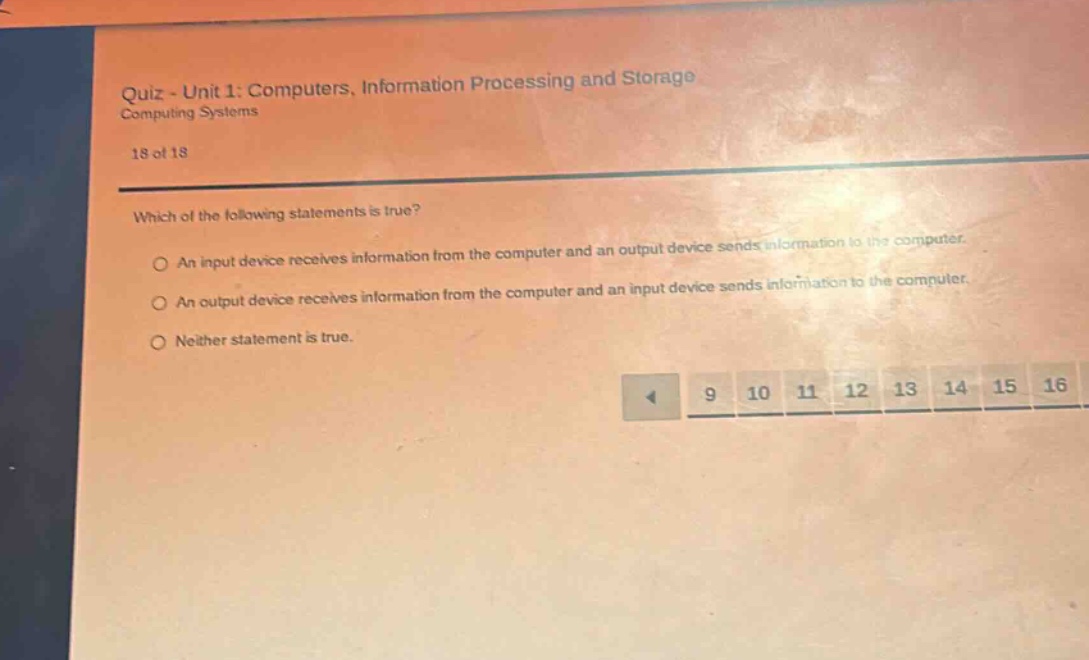 quiz - unit 1: computers, information processing and storage computing …