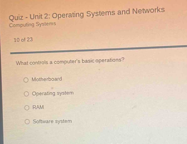 quiz - unit 2: operating systems and networks computing systems 10 of 2…