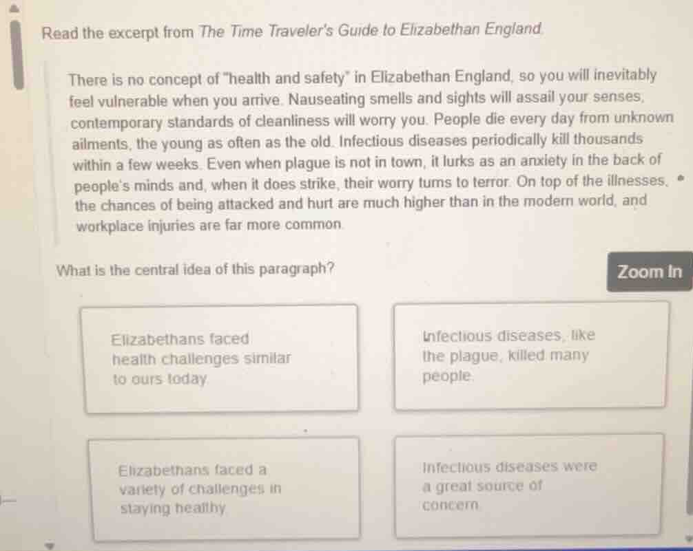 read the excerpt from the time travelers guide to elizabethan england t…