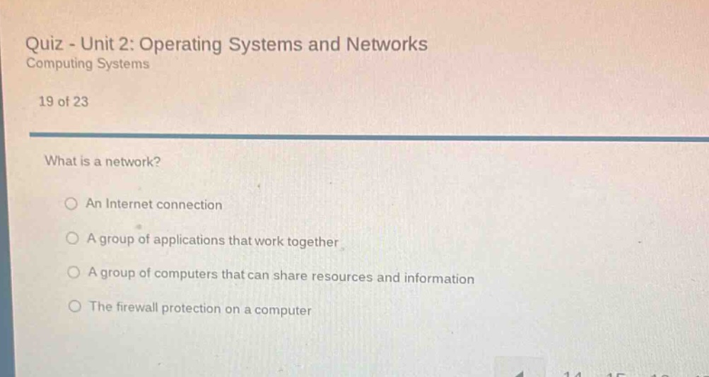 quiz - unit 2: operating systems and networks computing systems 19 of 2…