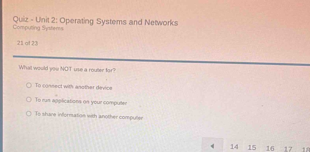 quiz - unit 2: operating systems and networks computing systems 21 of 2…