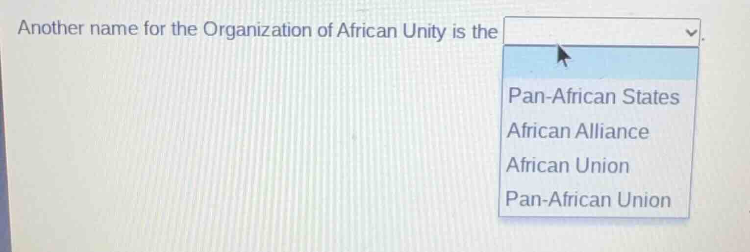 another name for the organization of african unity is the pan - african…