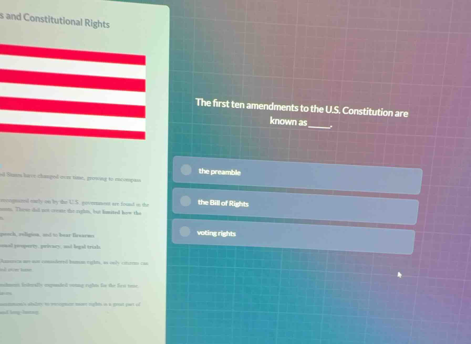 the first ten amendments to the u.s. constitution are known as ______. …