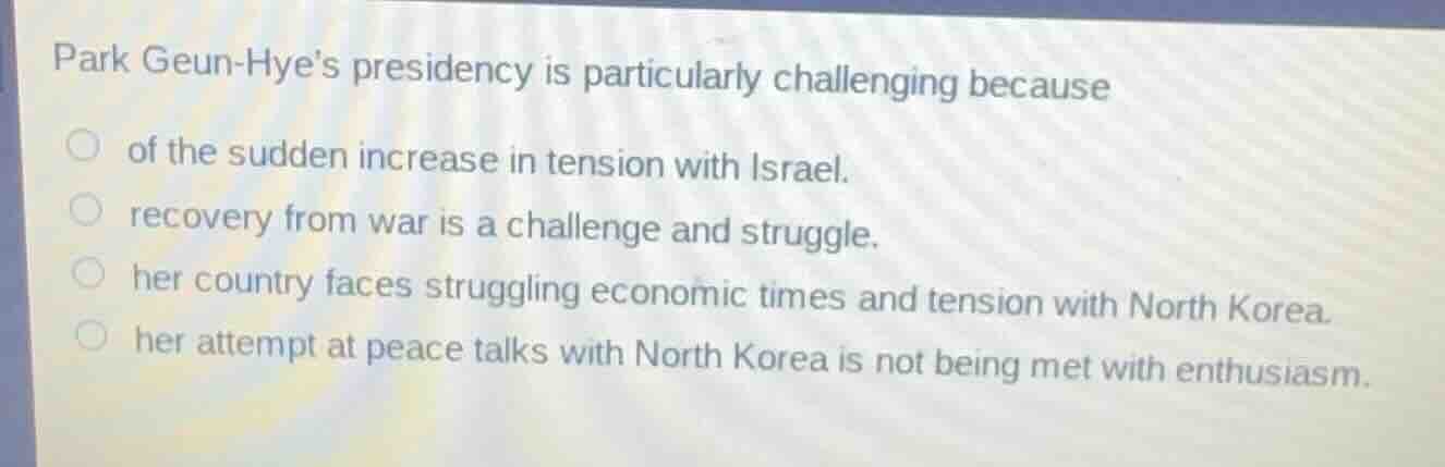 park geun - hyes presidency is particularly challenging because of the …