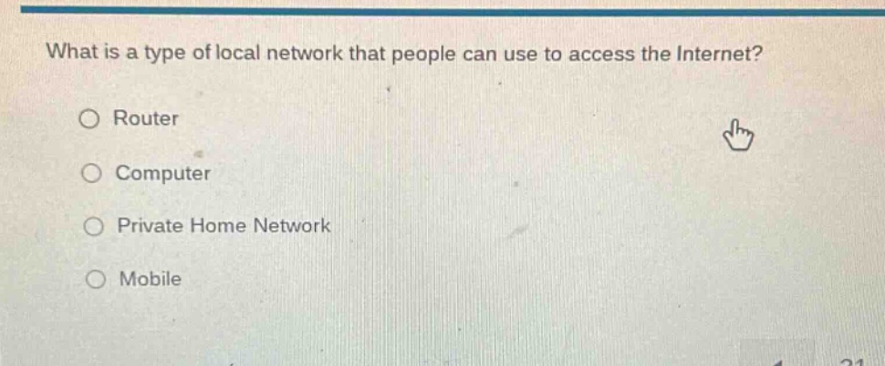 what is a type of local network that people can use to access the inter…
