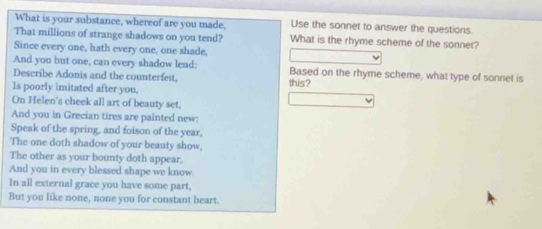 what is your substance, whereof are you made, that millions of strange …