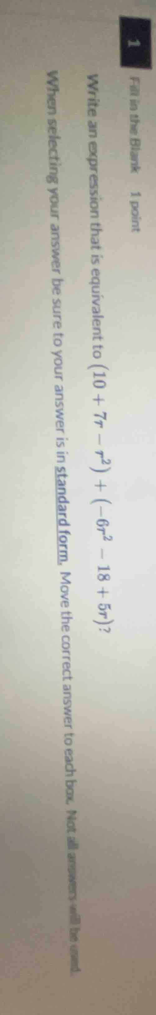 fill in the blank 1 point write an expression that is equivalent to ((1…