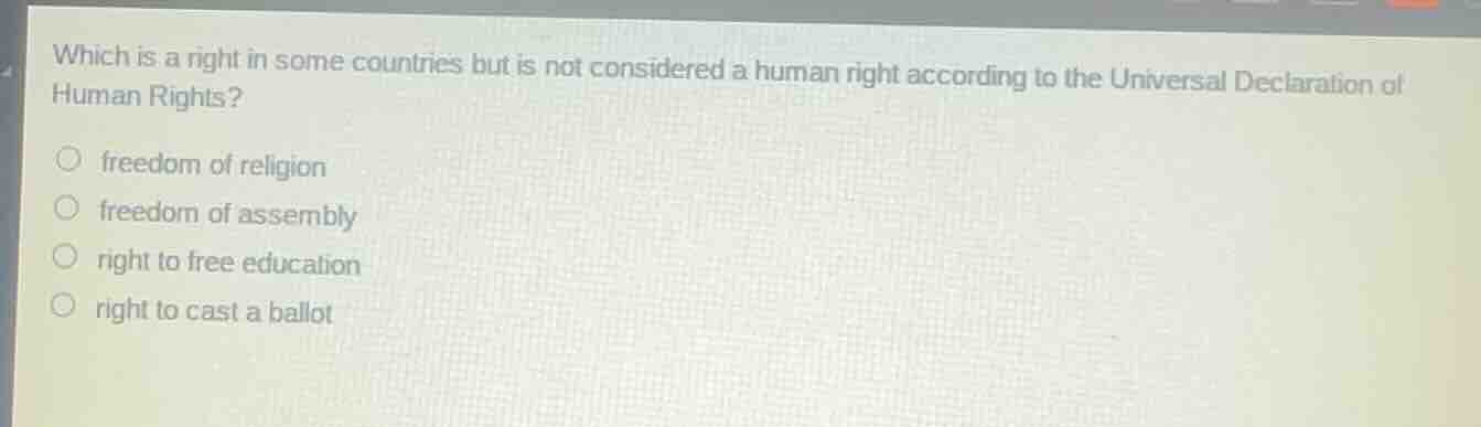 which is a right in some countries but is not considered a human right …