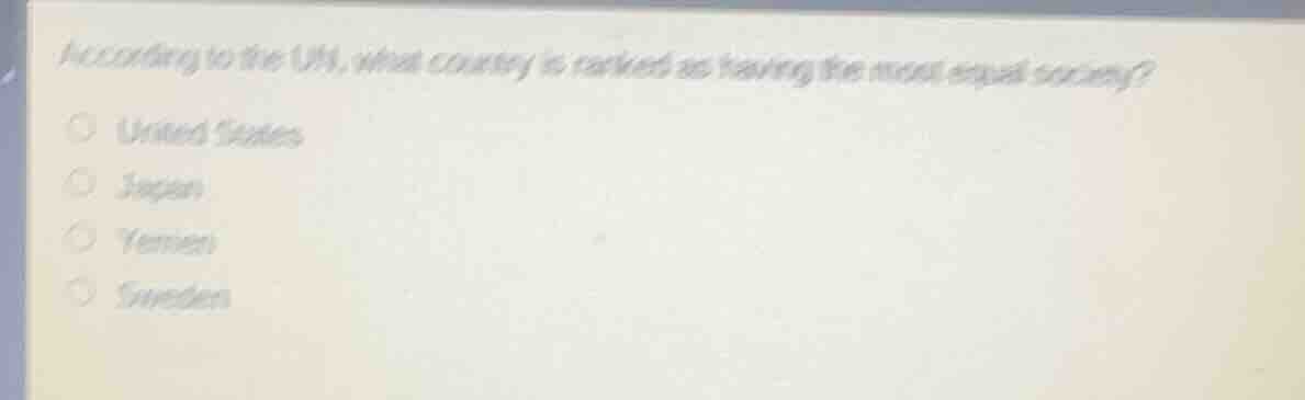 according to the un, what country is ranked as having the most equal so…