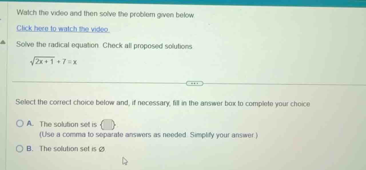 watch the video and then solve the problem given below click here to wa…
