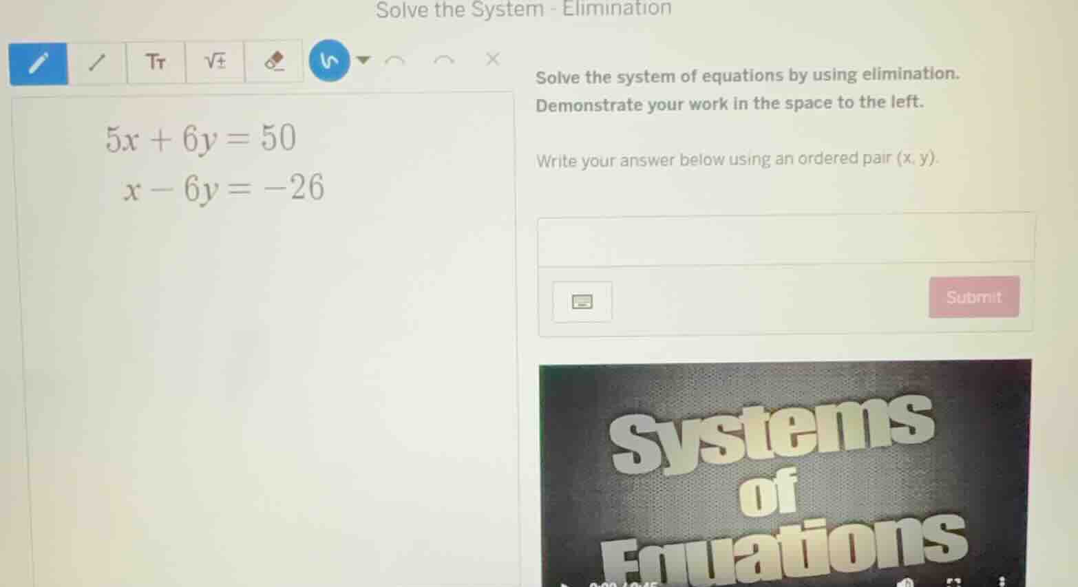 solve the system - elimination solve the system of equations by using e…