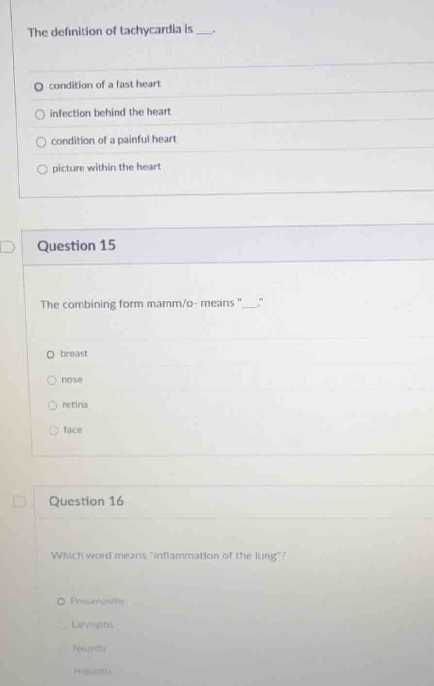 the definition of tachycardia is __. condition of a fast heart infectio…
